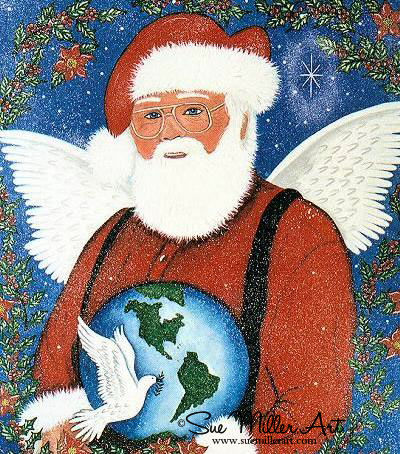 Santa Christmas Angel of Peace Print