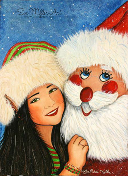 Dancing with Santa Print
