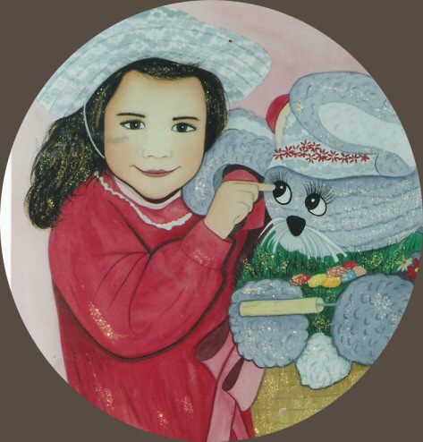 Girl and Easter Bunny Print